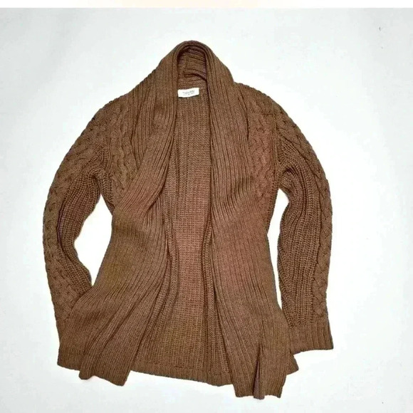 Haven Well Within Tan Talbots Cable Knit Cardigan, XS - Picture 1 of 5